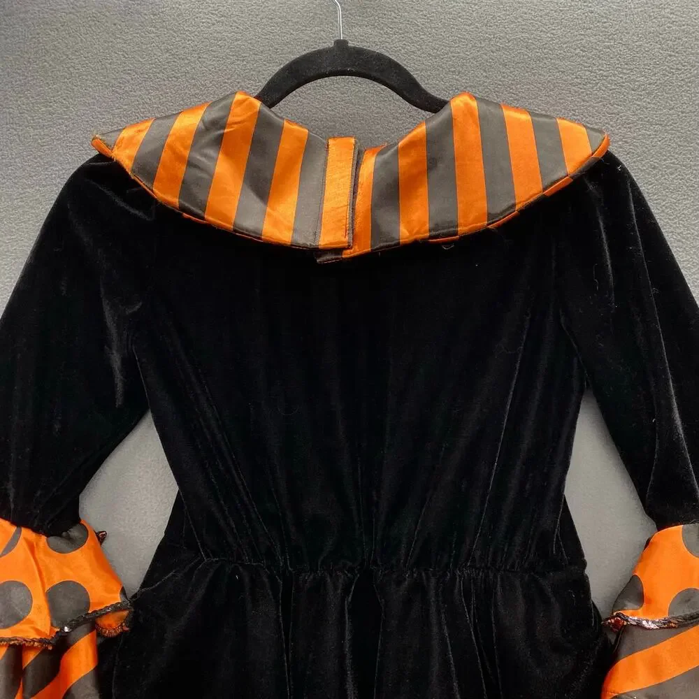 Wishcraft Cute Halloween Witch Costume Girls 10 Black Orange Ruffle Skirt